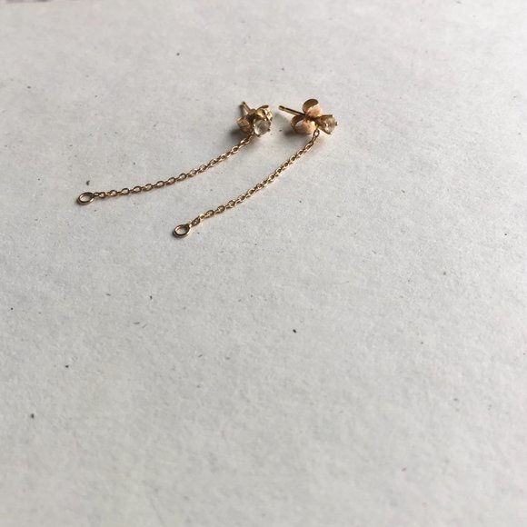 Diamond Chain Stud Earrings _ Bluboho - Picture 2 of 8